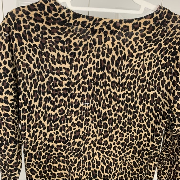 J. CREW Merino Wool Teddy Leopard Print Sweater. - Picture 3 of 5